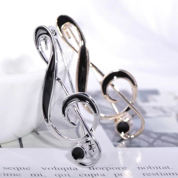 VQ Music Note Brooch - Picture 2 of 4